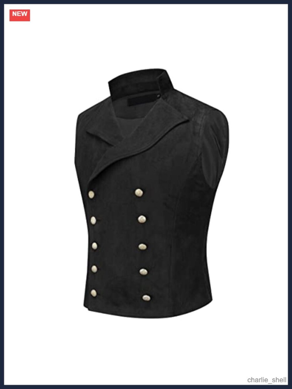 Mens Double Breasted Suede Dress Vest Gothic Steampunk Waistcoat Sleeveless